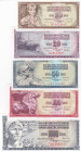 Yugoslavia 10-1000 Dinara 1978-81. 5 pcs.