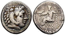 REYES DE MACEDONIA, Alejandro III el Grande. Dracma. (Ar. 4,01g/17mm). 336-323 a.C. Miletos. (Price 2090). Anv: Cabeza de Heracles a derecha con piel ...