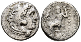 REYES DE MACEDONIA, Alejandro III el Grande. Dracma. (Ar. 3,95g/17mm). 336-323 a.C. Sardes. (Price 2563). Anv: Cabeza de Herácles a la derecha, con to...