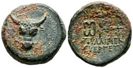 REYES DE PAPHLAGONIA, Pylaimenes II/III Euergetes. Ae18. (Ae. 4,13g/18mm). 133-103 a.C. (SNG Von Aulock 150). Anv: Cabeza de toro de frente. Rev: Kery...