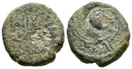 EMIRATO DEPENDIENTE DE CÓRDOBA, PERIODO DE GOBERNADORES. Anónimo. Felús. (Ae. 1,85g/13mm). S/D. (Frochoso XIV-a; Walker-Th12). Anv: 'Sahada' en tres l...