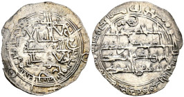 EMIRATO INDEPENDIENTE DE CÓRDOBA. Muhammad I. Dirham. (Ar. 2,40g/30mm). 272H. al-Ándalus / الاندلس. (Vives 312; Frochoso 272.3). MBC. Escasa. 

EMIR...