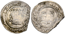 CALIFATO DE CORDOBA, Abd al-Rahman III. Dirham. (Ar. 2,56g/24mm). 324H. al-Ándalus. (Vives 385; Frochoso 324.6). Citando a Ša'īd / سعيد en IA. Unidad ...