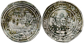 CALIFATO DE CÓRDOBA. 'Abd al-Rahman III. Dirham. (Ar. 3,07g/23mm). 332H. al-Ándalus / الاندلس. (Vives 398; Frochoso 331.8). Citando a Qāsim / قاسم en ...