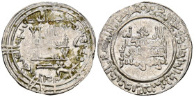 CALIFATO DE CÓRDOBA. 'Abd al-Rahman III. Dirham. (Ar. 2,13g/22mm). 333H. al-Ándalus / الاندلس. (Vives 404; Frochoso 333.11). Citando a Mohammad / محمد...