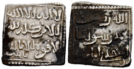 ALMOHADES, Anónima citando a Al-Mahdi. Dirham. (Ar. 1,45g/14mm). Fez / فاس. (Fontenla Ballesta 1985: p275; Hohertz A577 var, catalogada como RRR). Pie...