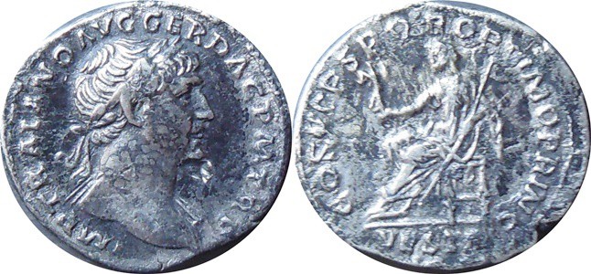 Traianus 98-117-AR Denár

Traianus 98-117-AR Denár
Rev: sedící Vesta drží pal...