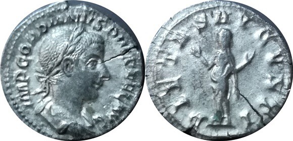 Gordianus III 238-244-AR Denár

Gordianus III 238-244-AR Denár
Rev: stojící P...