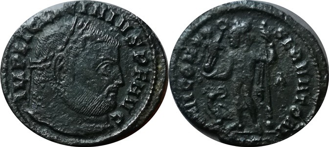 Licinius 308-324-AE Follis

Licinius 308-324-AE Follis
Rev: Jupiter s orlem I...