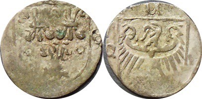 Slezsko - městská ražba-Nisa - Konrad IV Starší 1417-1447 - Haléř bez let. 

N...