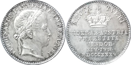 Ferdinand V. 1835-1848 - AR Malý žeton - 1835

Ferdinand V. 1835-1848 - AR Mal...