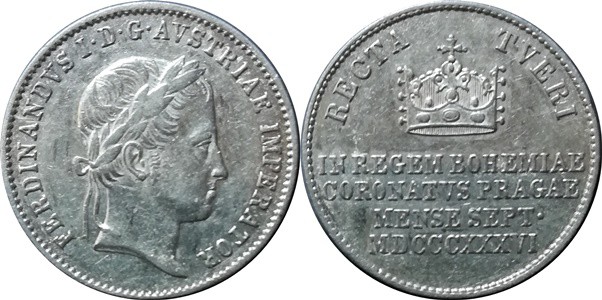 Ferdinand V. 1835-1848 -AR Menší peníz - 1836

Ferdinand V. 1835-1848 - AR Men...