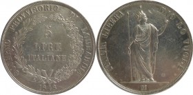 Revoluce 1848-1849, Governo provvisorio di Lombardia-5 Lir - 1848