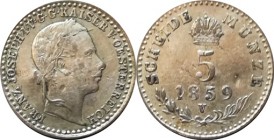 Rakouská a spolková měna 1857-1892-5 krejcar