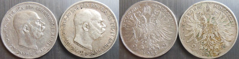 Korunová měna 1892-1916-2 Koruna

Korunová měna 1892-1916-2 Koruna 1912 a 1913...
