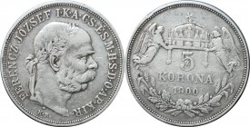 Korunová měna 1892-1916-5 Korun 1900 KB