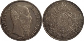 Maxmilian I. v Mexiku 1864-1867-1 Peso 1866