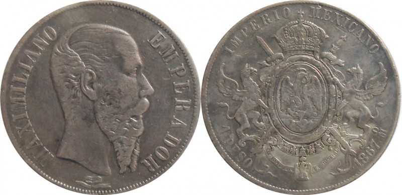 Maxmilian I. v Mexiku 1864-1867-1 Peso 1867

Maxmilian I. v Mexiku 1864-1867-1...
