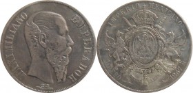 Maxmilian I. v Mexiku 1864-1867-1 Peso 1867