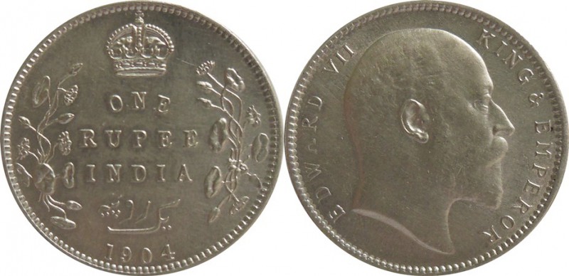 Indie - britská-Edward VII. 1901-1910, Rupie 1904 

Indie - britská-Edward VII...