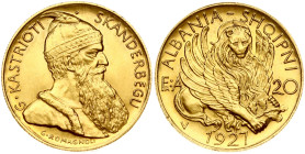 Albania 20 Franga Ari 1927 V Skanderbeg