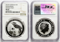 Australia 1 Dollar 2016 P Australian Kookaburra Monkey Privy NGC MS 69