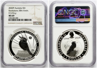 Australia 1 Dollar 2020 P Kookaburra - 30th Anniversary F15 Privy NGC MS 69