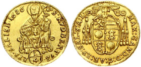 Austria Salzburg 1/4 Ducat 1686
