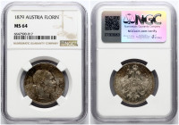 Austria 1 Florin 1879 NGC MS 64