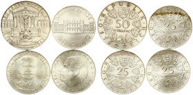 Austria 25 & 50 Schilling 1968-1973 Lot of 4 coins