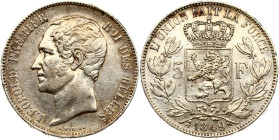 Belgium 5 Francs 1849