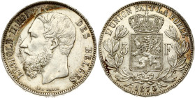 Belgium 5 Francs 1873