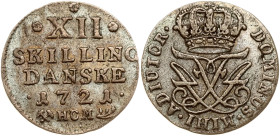 Denmark for Norway 12 Skilling 1721 HCM