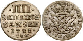 Denmark 4 Skilling 1728 CW