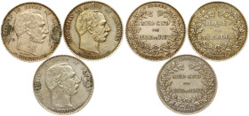 Denmark 2 Kroner 1888 Anniversary of Reign Lot of 3 coins