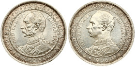 Denmark 2 Kroner 1906 VBP;GJ Death of Christian IX