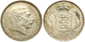Denmark 2 Kroner 1916 VBP; AH