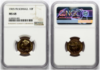 Djibouti French Somaliland 10 Francs 1965 NGC MS 68 TOP POP