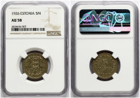 Estonia 5 Marka 1926 NGC AU 58