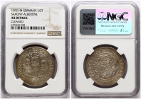 Germany Saxony 1/2 Taler 1592 HB NGC AU DETAILS