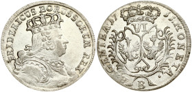 Germany Prussia 6 Kreuzer 1755 B