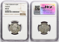 Germany Prussia 6 Groscher 1756 E NGC MS 64