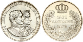 Germany Saxony 2 Taler 1872 B Golden Wedding