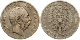 Germany Saxony 2 Mark 1876 E