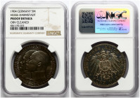 Germany Hesse-Darmstadt 5 Mark 1904 Anniversary NGC PROOF DETAILS