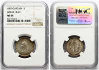 Great Britain Shilling 1887 NGC MS 64