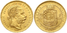 Hungary 20 Francs / 8 Forint 1875 KB