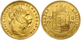 Hungary 20 Francs / 8 Forint 1885 KB