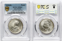India British Rupee 1918 (B) PCGS MS 64