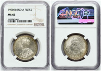 India British Rupee 1920 (B) NGC MS 63